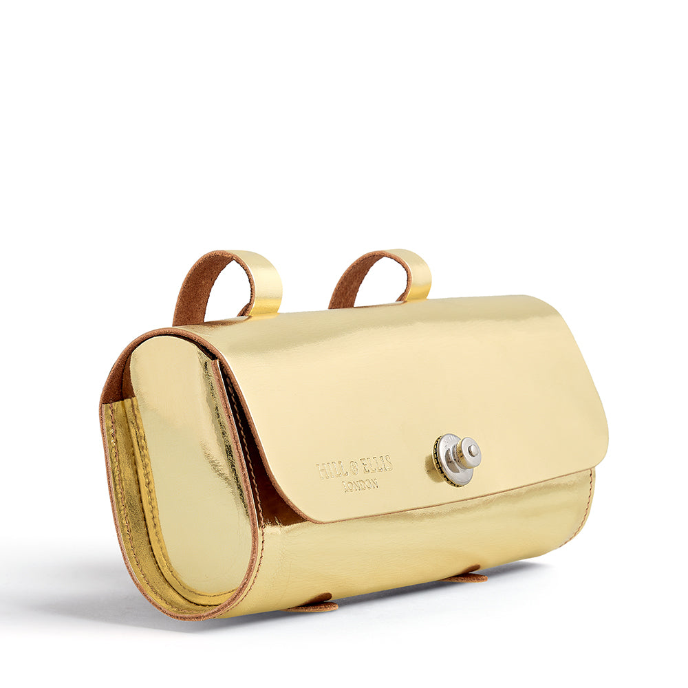 Gold Leather Saddle Bag